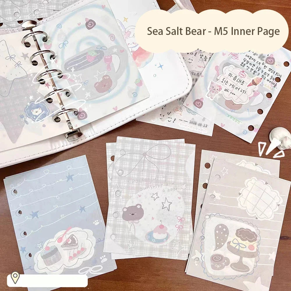 M5 Sea Bear Replacement Core Paper Weekly Monthly Plan Cartoon Inner