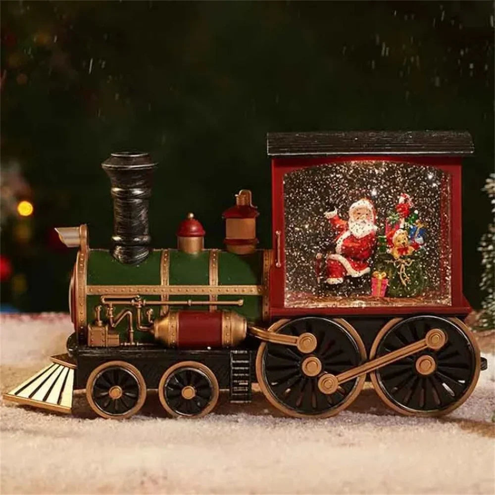 Christmas Train Snow Globe Lantern | Light-Up Holiday Decor