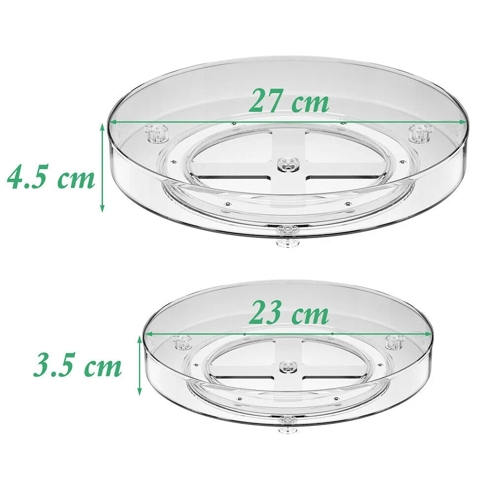 Lazy Susan Turntable Organiser Fridge Spice Rack Rotatable Kitchen