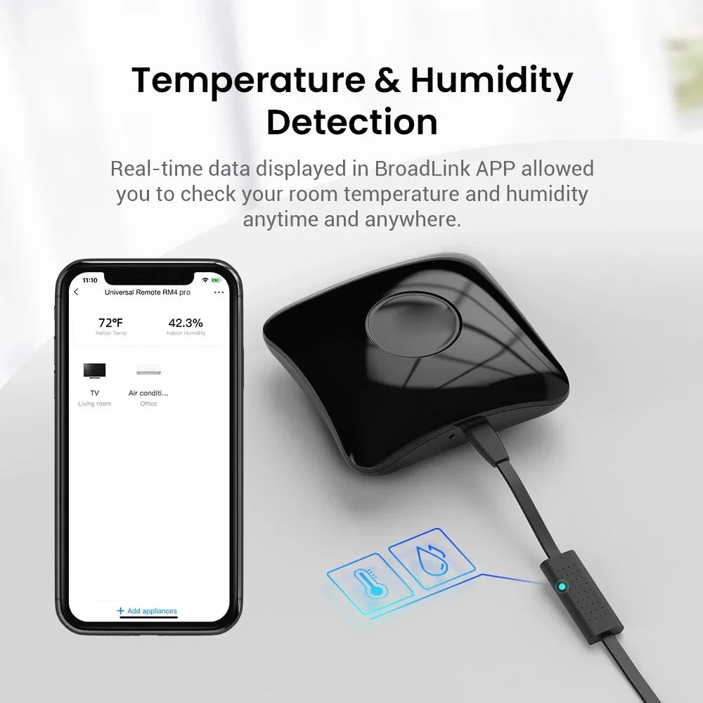 Broadlink RM4 RM4+ HTS2 Version Smart Remote Control Temperature
