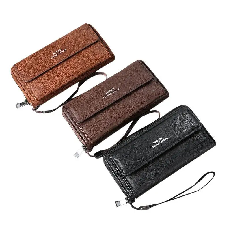 Men's Long Zipper Wallet | Multi-Card Slots & Coin Pocket