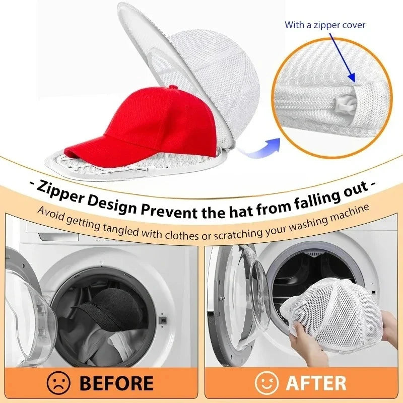 Baseball Cap Washing Bag – Anti-Deformation Mesh Hat Cleaner