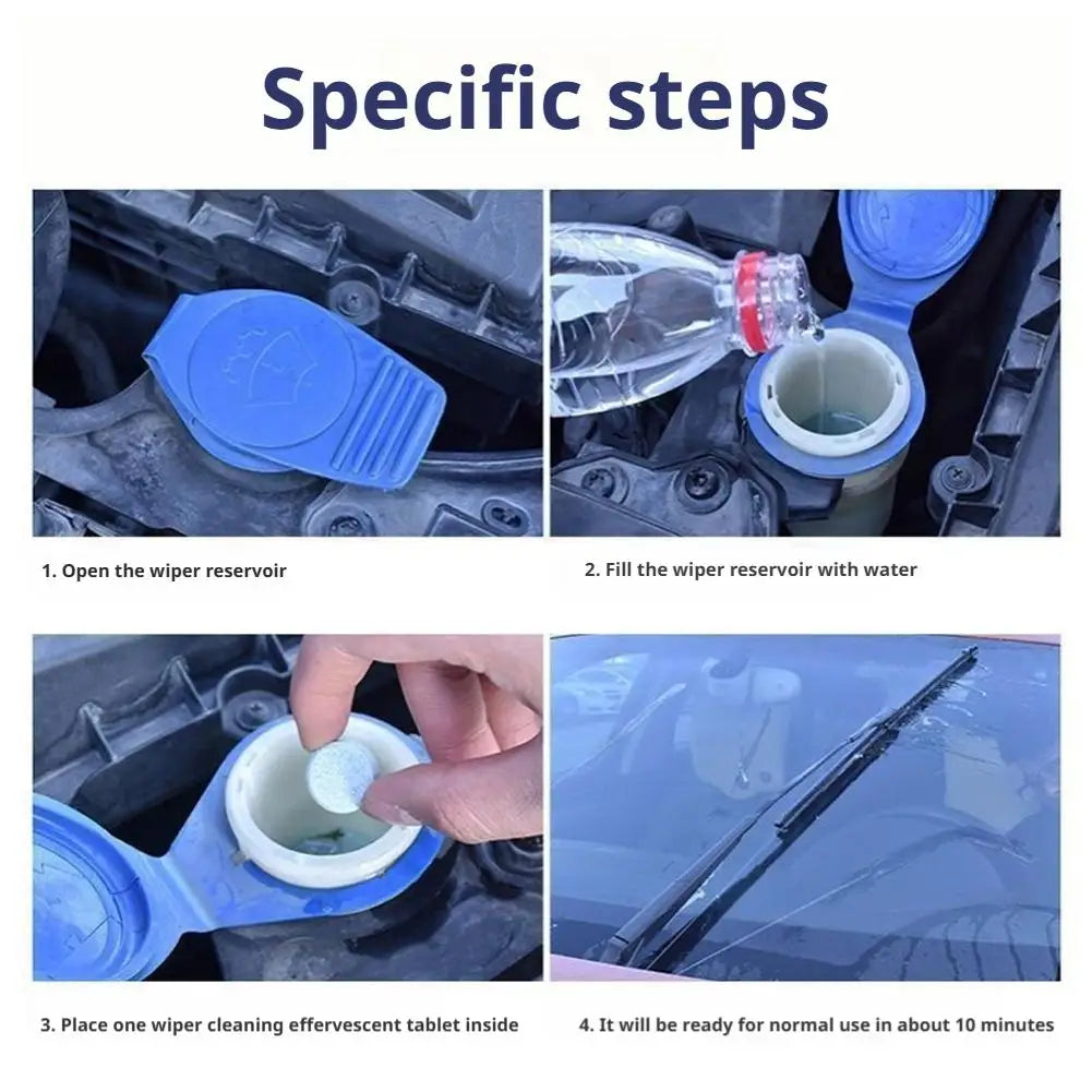 100-Pack Windshield Washer Tablets – Streak-Free Glass Cleaner