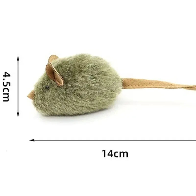 Interactive Plush Mouse Cat Toy – Chirping Faux Fur Kitten Toy