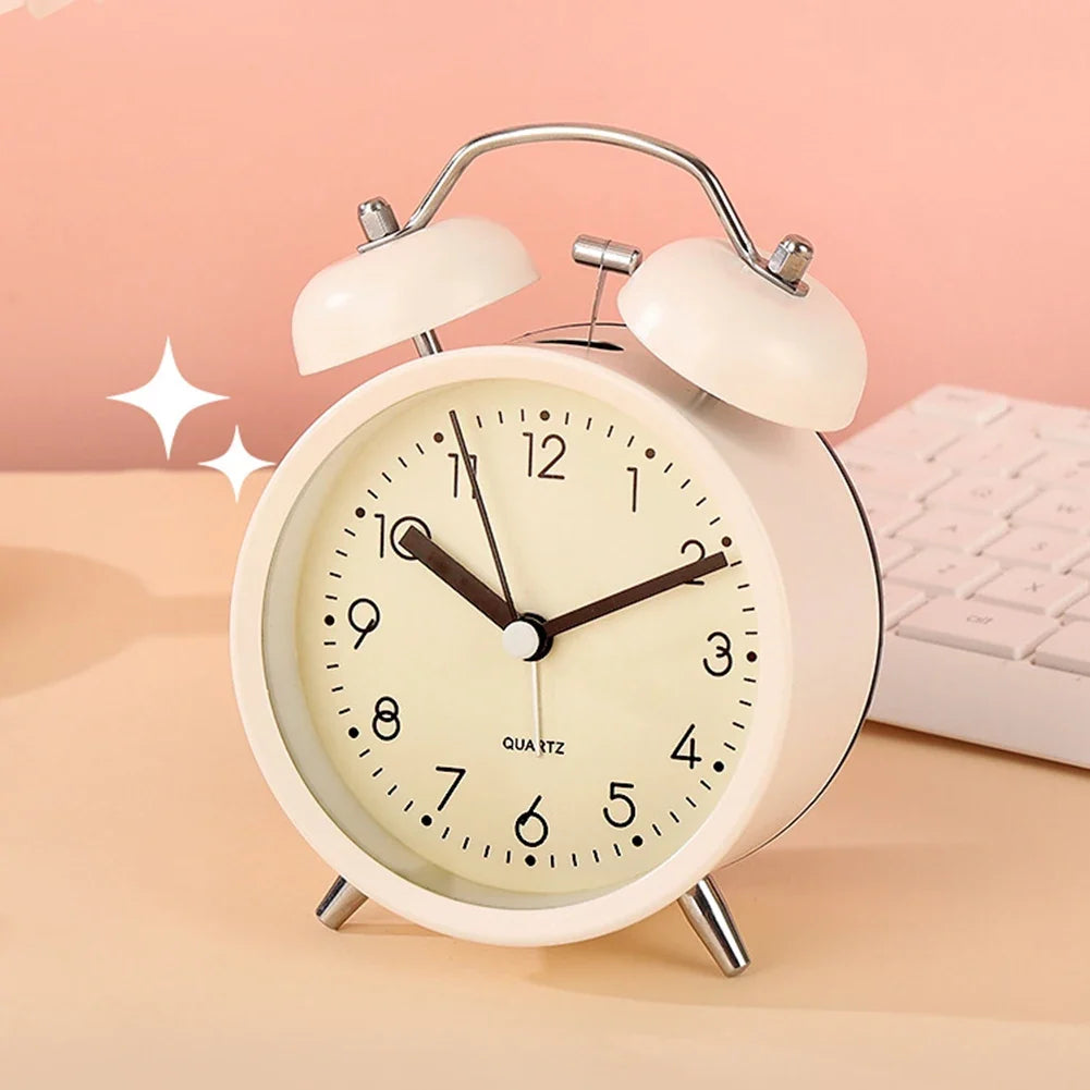 Twin-Bell Vintage Alarm Clock with Night Light | Luxfacigoo