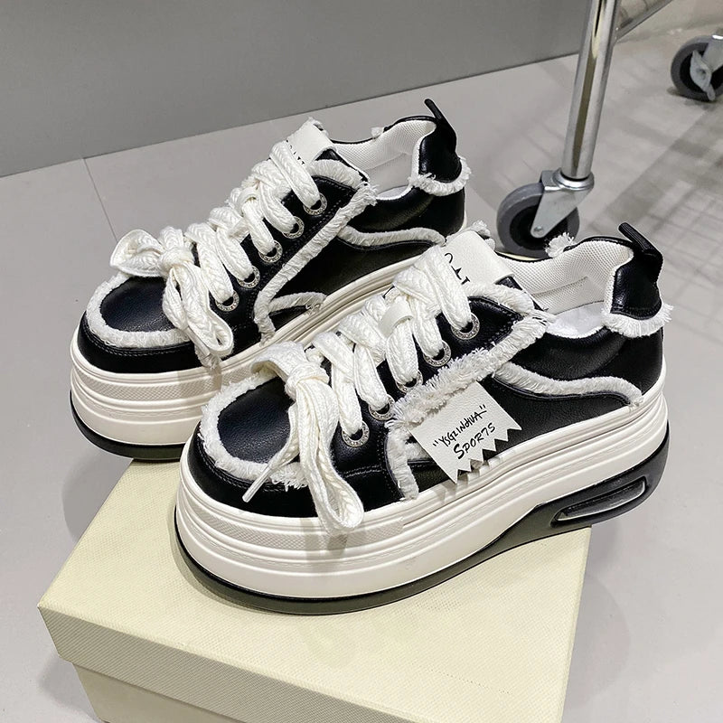 UXST Women Platform Sneakers – Lace-Up Skate Shoes