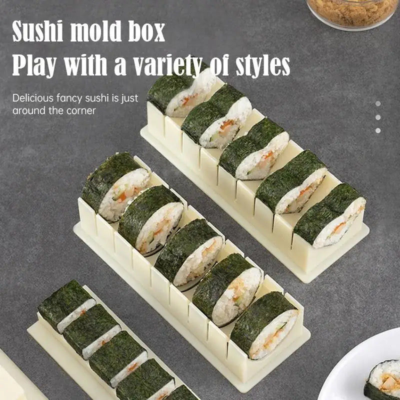 10-Piece Sushi Making Kit with 4 Shape Molds & Sushi Knife