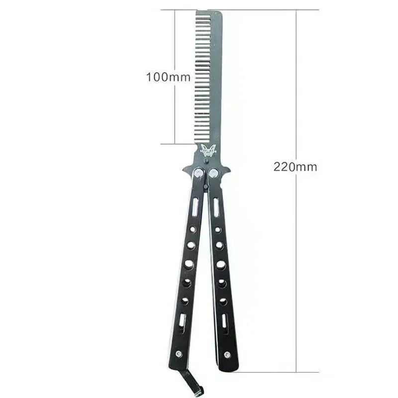 Foldable Butterfly Comb – Stainless Steel Beard & Hair Styling