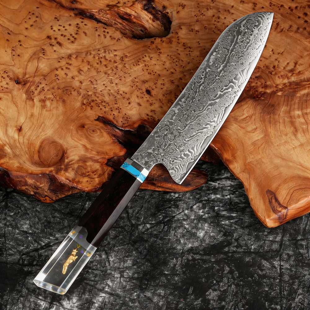 XITUO 8-Pc Damascus Steel Chef Knife Set | Resin Handle