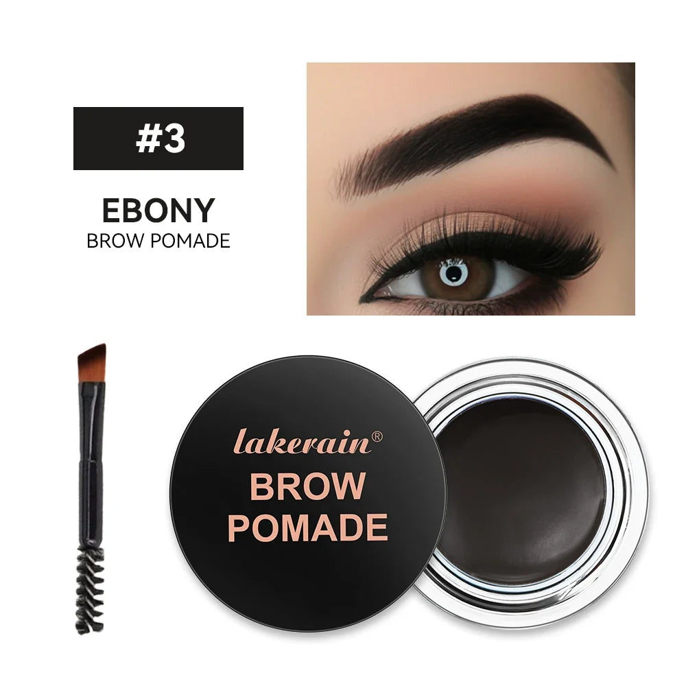 3D Waterproof Eyebrow Pomade Cream – Matte Brown & Black Gel