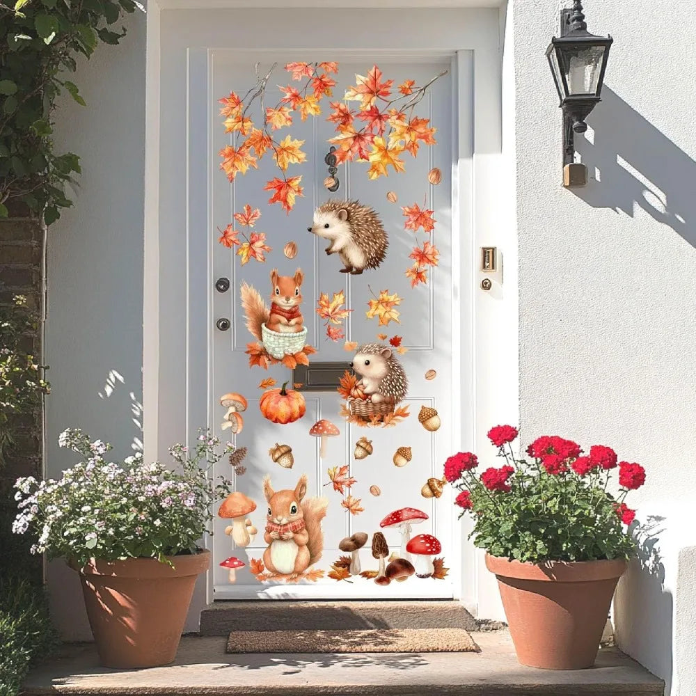 Hedgehog PVC Wall Stickers – Waterproof Self-Adhesive Decals 2pc