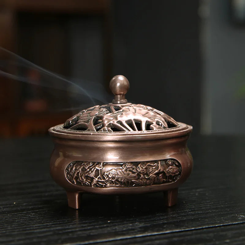 Pure Copper Antique Three-Legged Incense Burner | Tea Ceremony