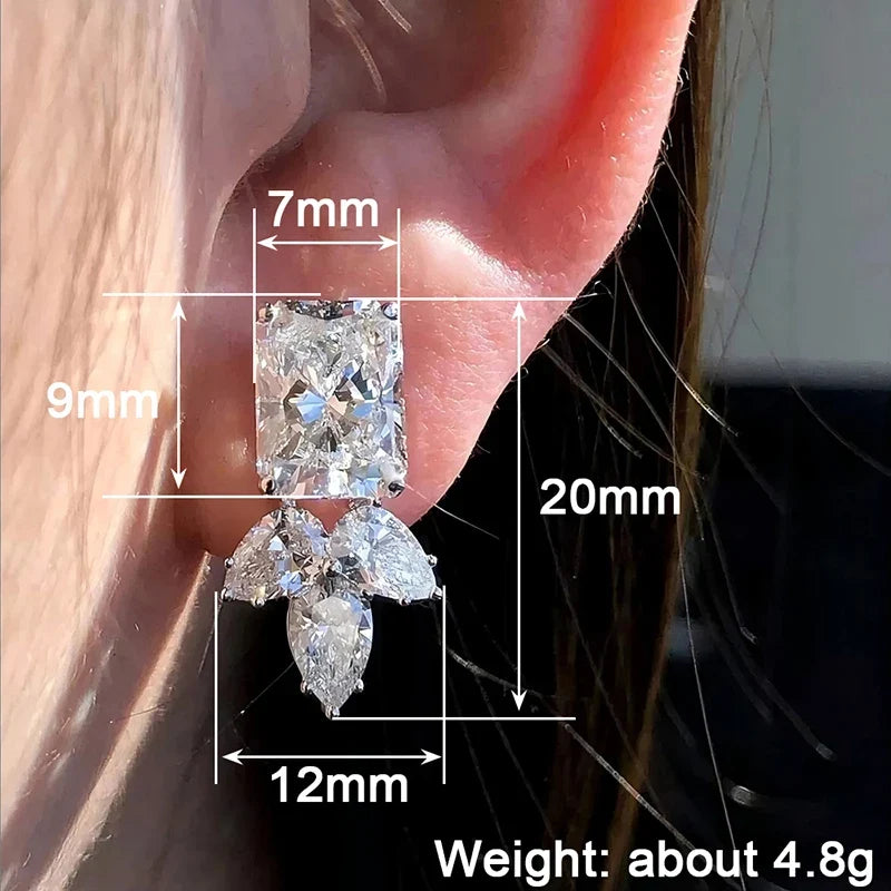 Huitan CZ Stud Earrings – Geometric Cubic Zirconia Fashion Jewelry