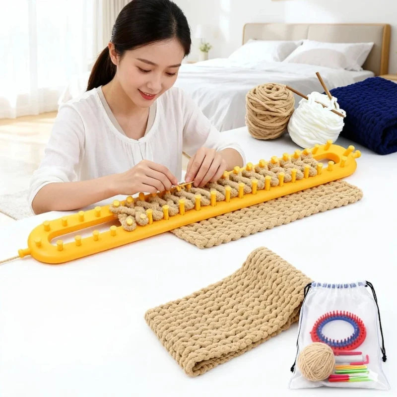 DIY Plastic Weaving Loom Kit – Portable Rectangle Wool Knitter