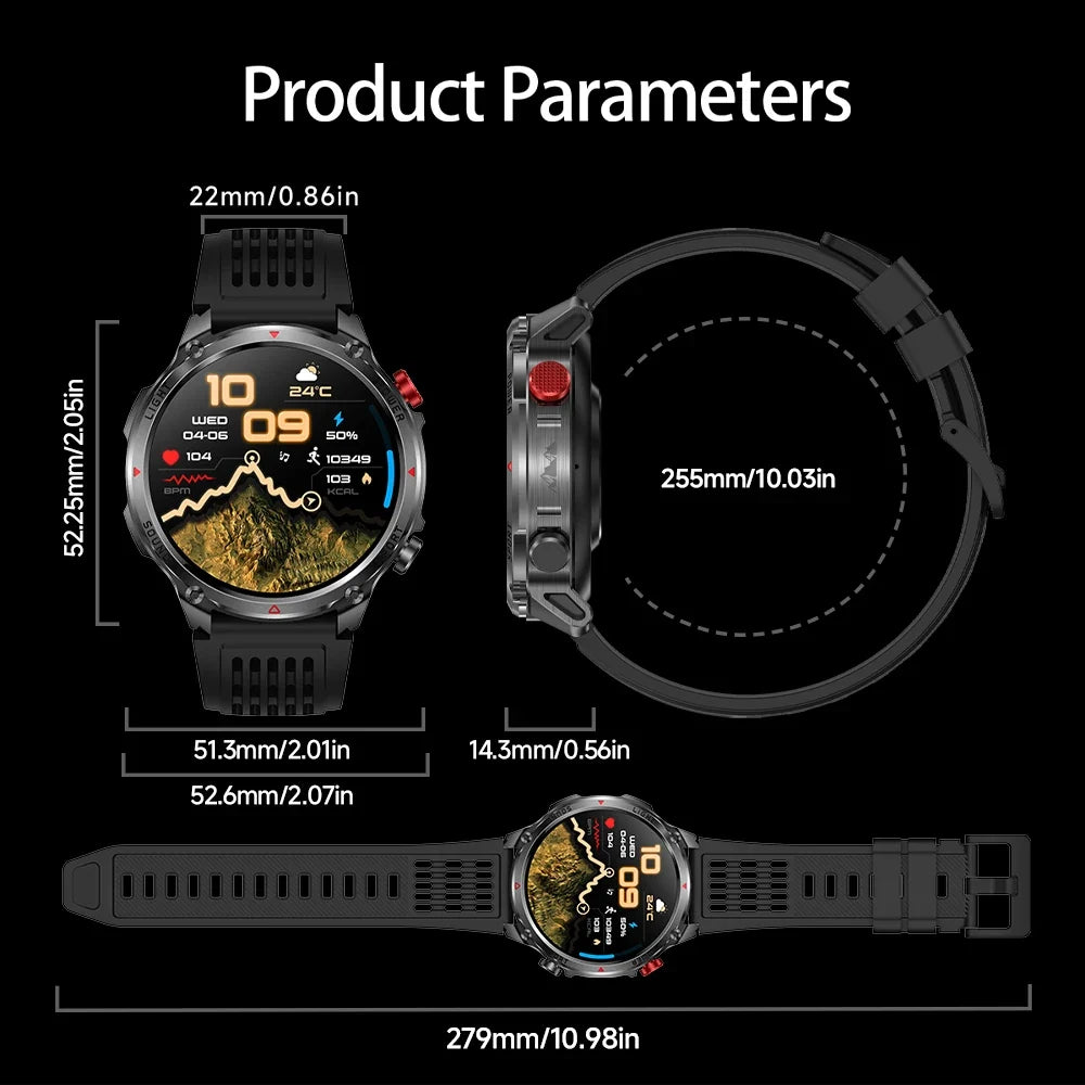 HT45 GPS Smart Watch – 1100mAh, IP68, 100+ Sports Modes, HD Screen