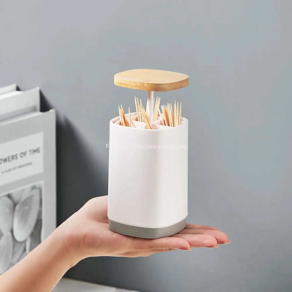 Household Creative Press-type Toothpick Box Large-capacity Grid Tube