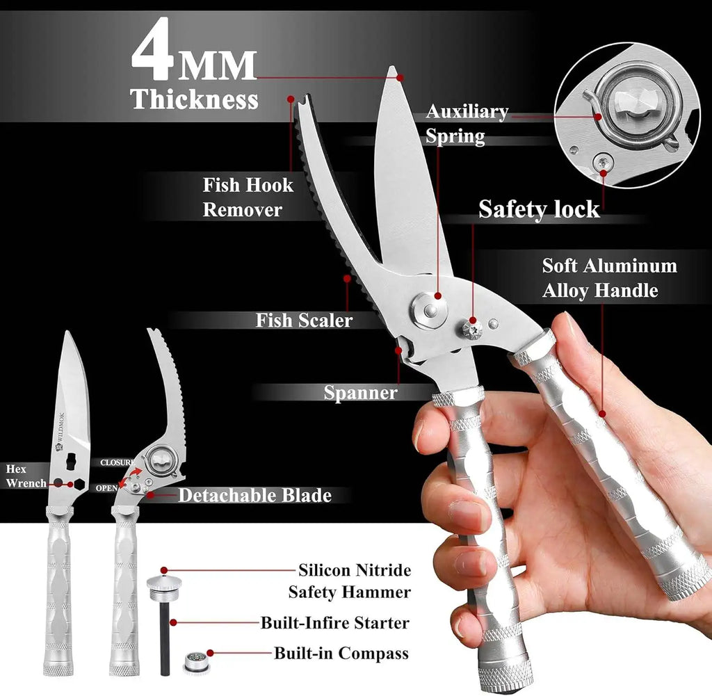 Heavy-Duty Stainless Steel Kitchen Poultry Scissors