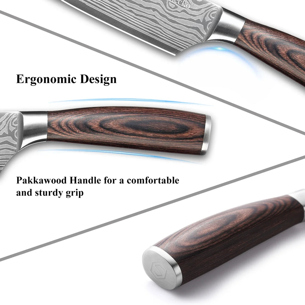 Sunnecko Chef's Knife 8" & 5.5" High Carbon Stainless Steel