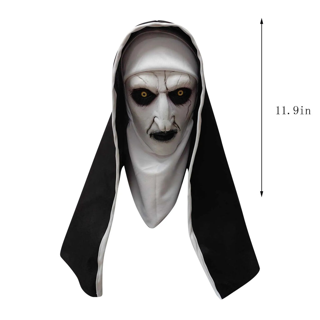 Scary Nun Halloween Latex Full Face Mask – Horror Costume Prop