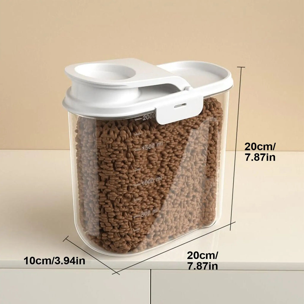 2L Airtight Pet Food Storage Container with Lid | Dog & Cat