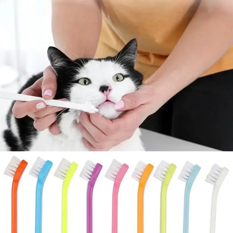 Pet Dog & Cat Toothbrush – 3-Head Dental Cleaning Tool