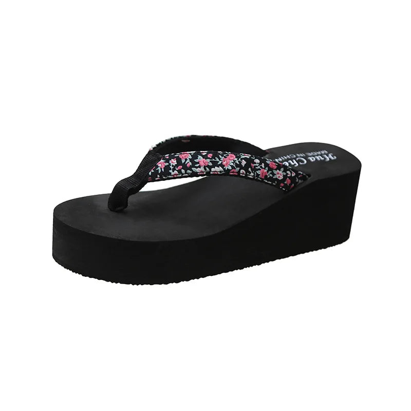 Women's Bohemian Beach Sandals | Ethnic Floral Flip Flops