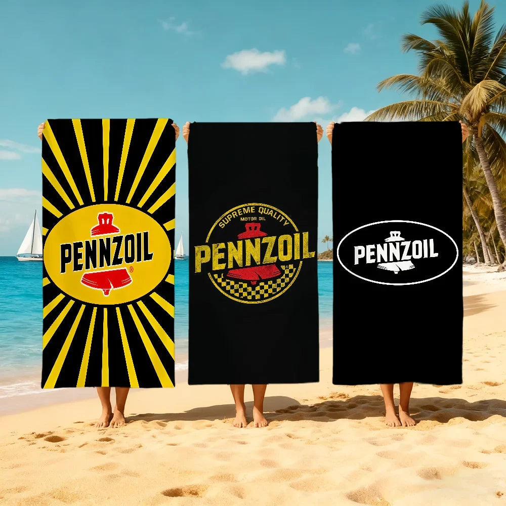 Pennzoil Logo Quick-Dry Beach Towel | Soft Pool & Sports Towel