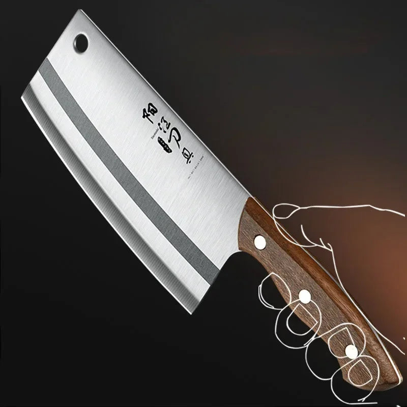 PLYS Chef's Stainless Steel Cleaver Knife – Sharp 18cm Blade