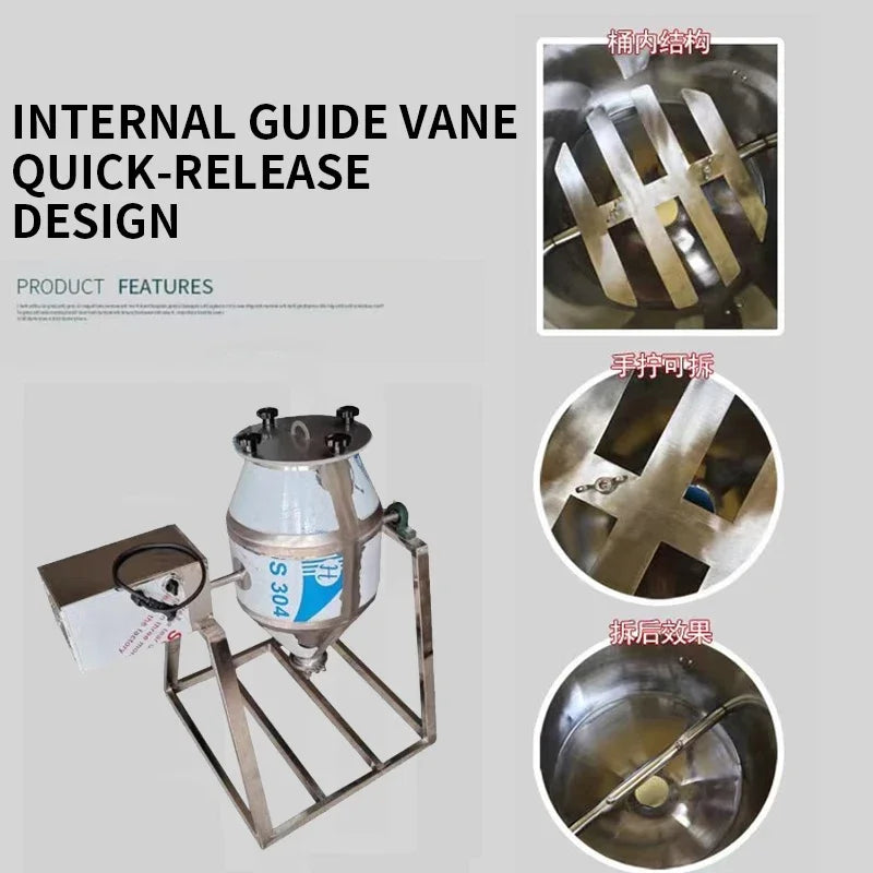 Stainless Steel Powder Mixer 10L & 15L – Manual & Electric