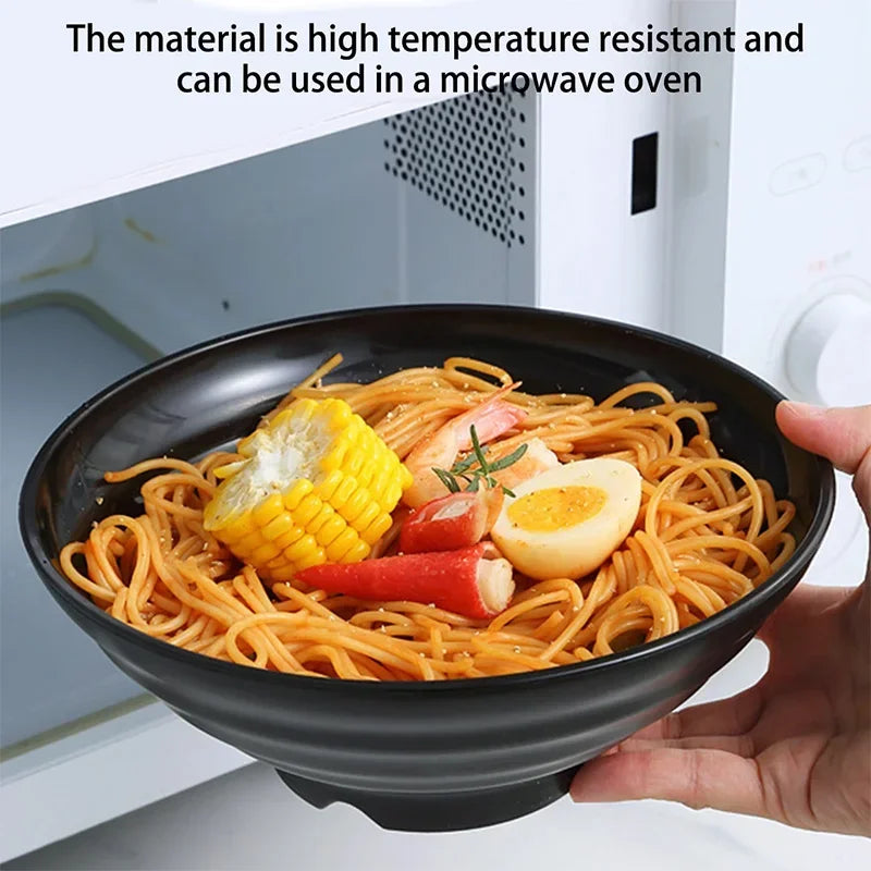 Thickened Plastic Ramen Bowl – Anti-Slip Noodle & Salad Bowl