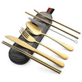 8-Piece Reusable Travel Cutlery Set – Stainless Steel + Case
