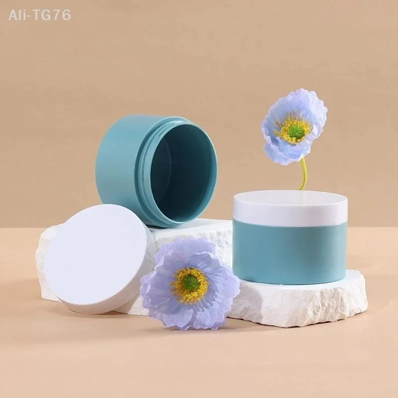 100g Refillable Blue Plastic Cosmetic Jars | Travel Cream Container