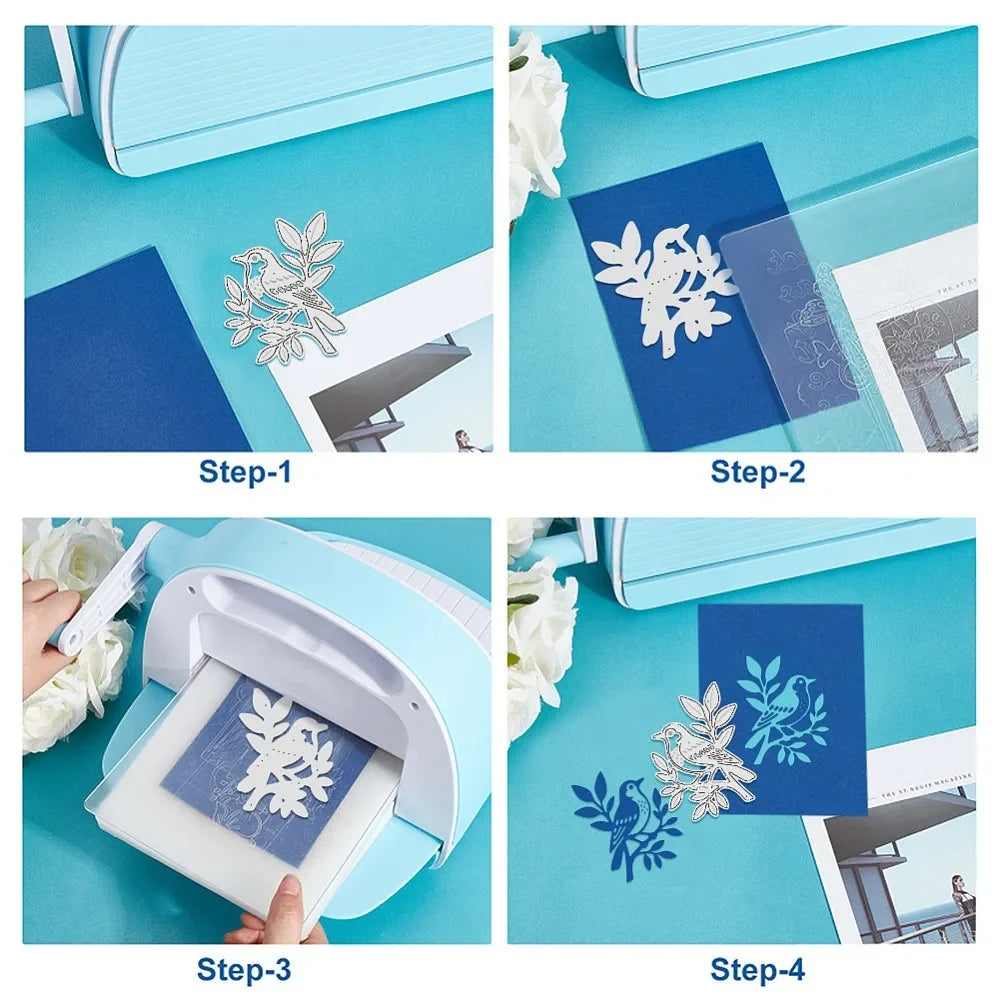 Bird & Tree Branch Cutting Dies – 3D Embossing Stencils 5-Pc Set