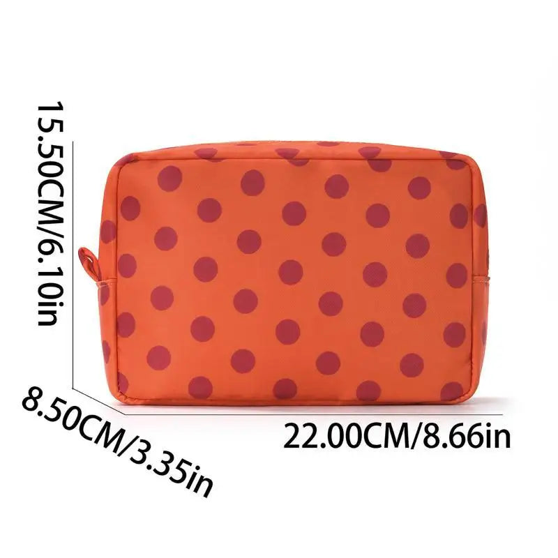 Polka Dot Waterproof Makeup Bag | Travel Toiletry Organizer