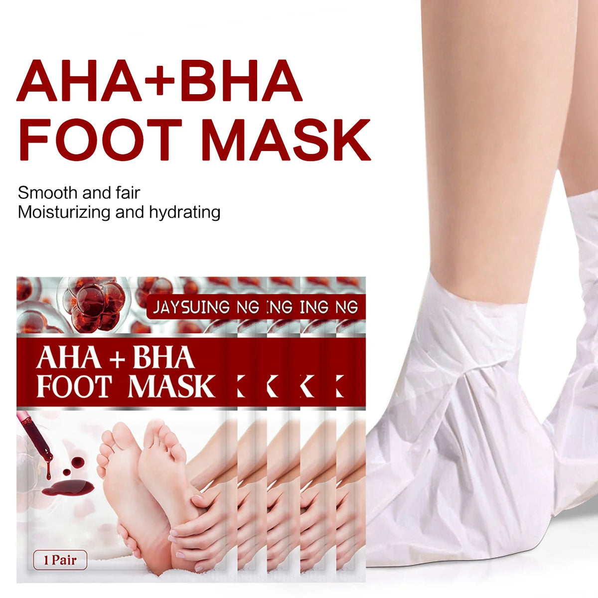AHA Exfoliating Foot Peel Mask – Smooth Soft Feet (5–10 Pairs)