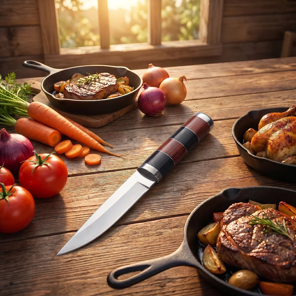 Stainless Steel Paring Knife – Wood Handle & Blade Cover