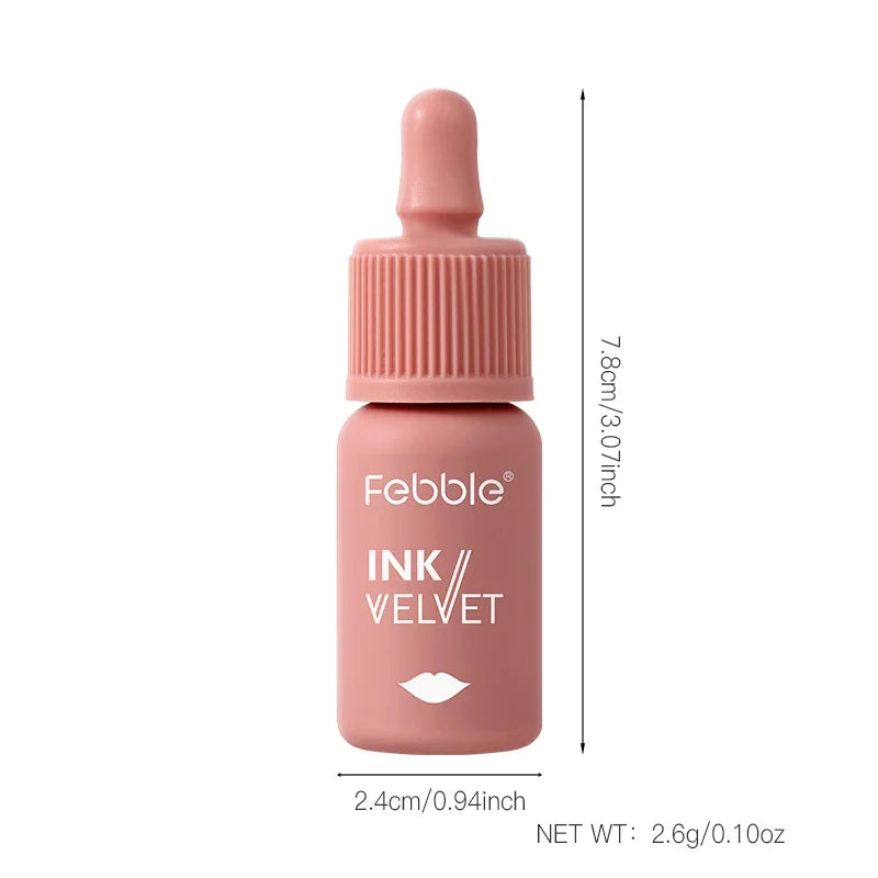 Febble 6-Shade Matte Velvet Liquid Lipstick – Long-Lasting Nude