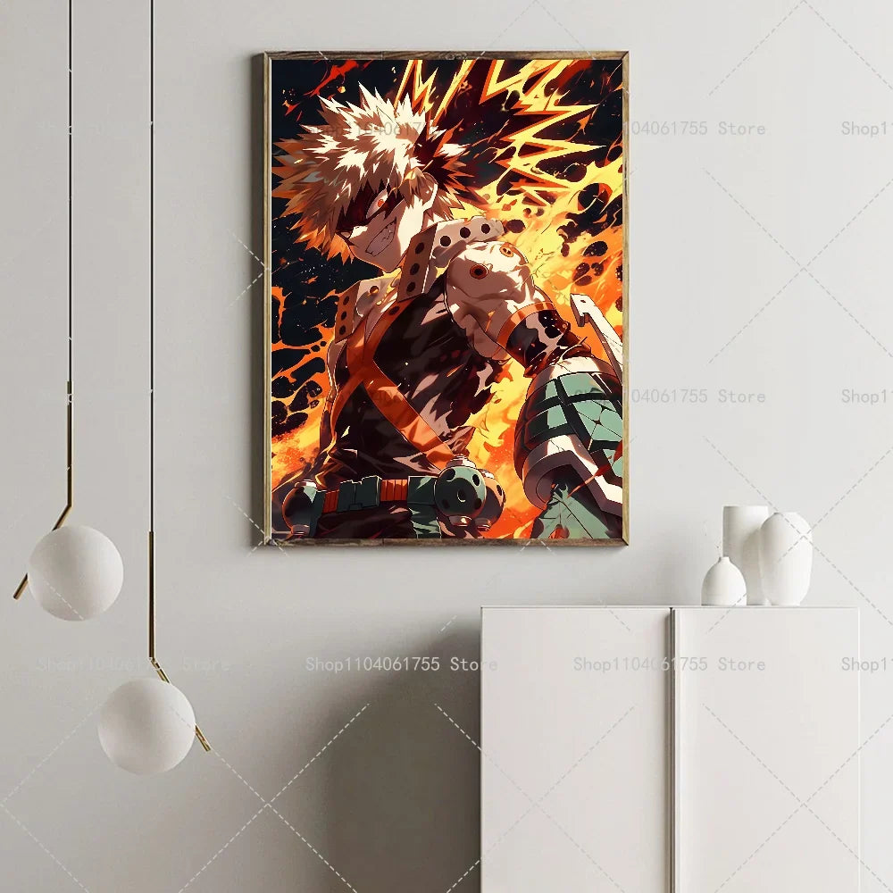 My Hero Academia Bakugo Anime Wall Poster Self-Adhesive Sticker