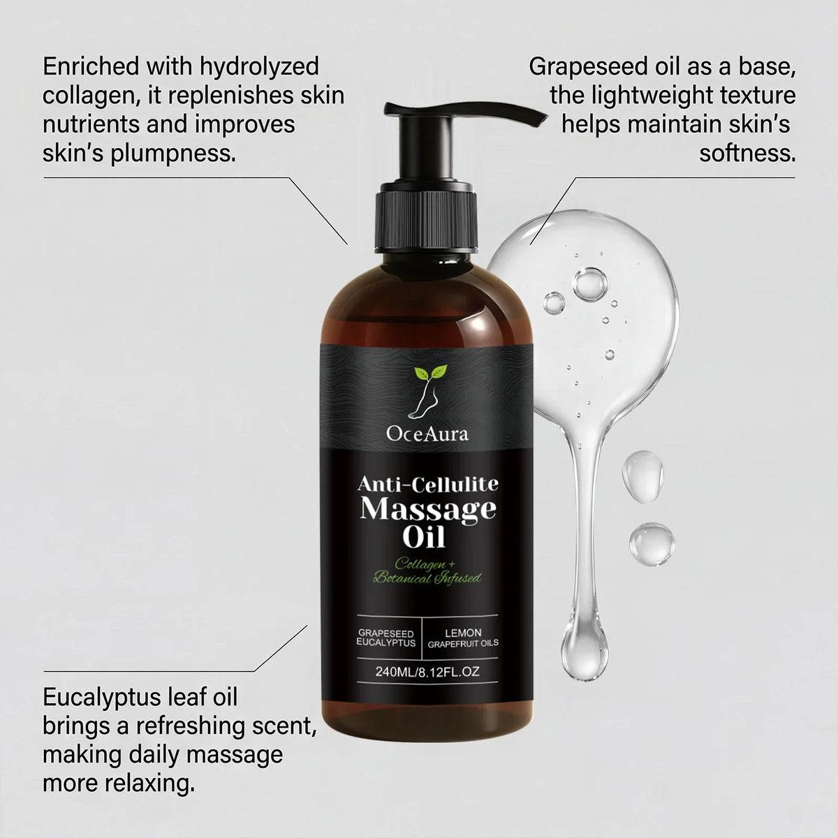 Collagen Anti-cellulite Massage Oil Abdomen Thigh Firming Nourishing