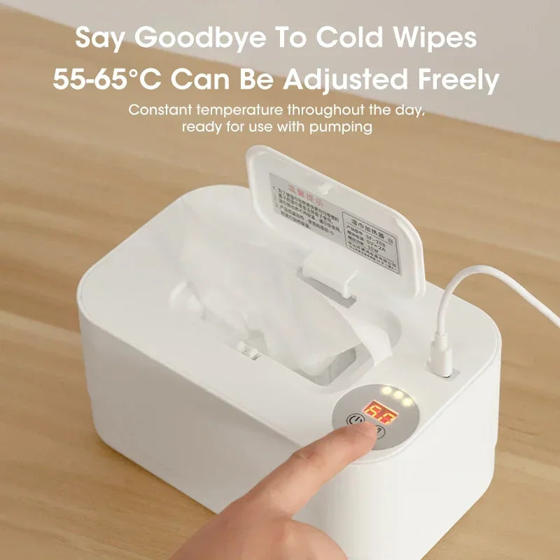 USB Baby Wipe Warmer with LED Display | Portable Heating Box
