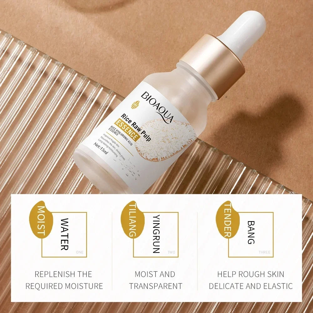 BIOAQUA Rice & Hyaluronic Acid Face Serum | Brightening Moisturizer