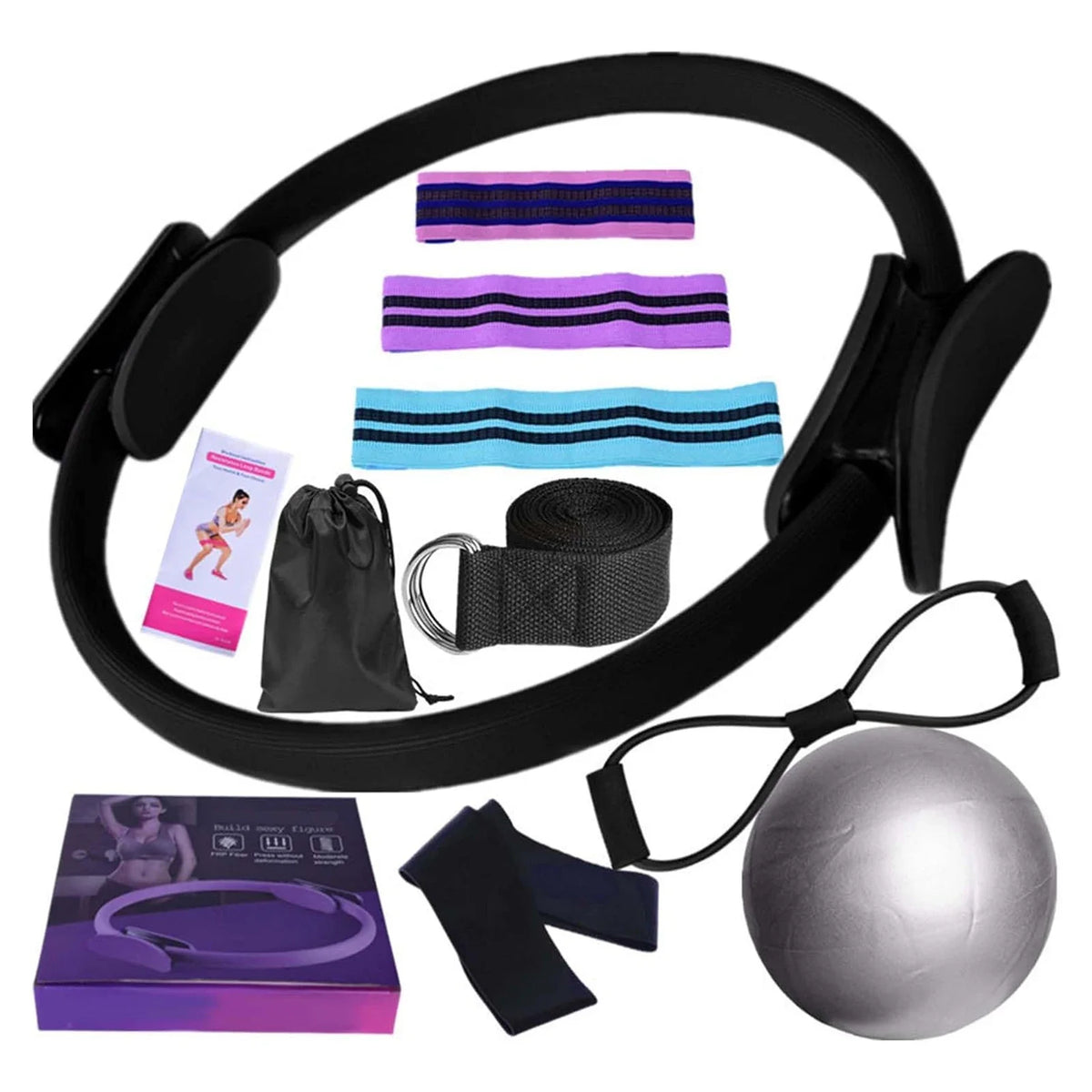 11-Piece Yoga & Pilates Set – Ring, Ball & Resistance Bands Kit