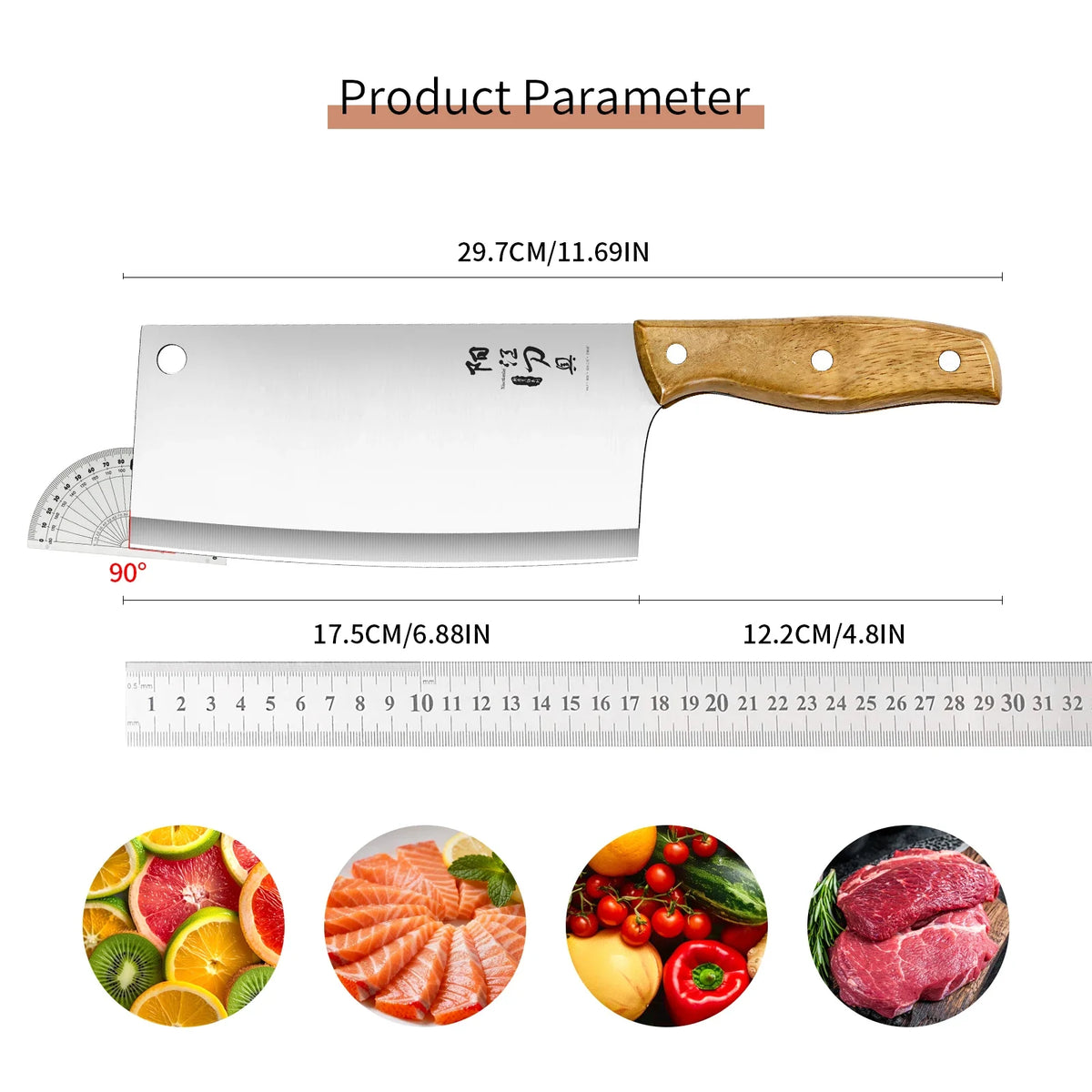 PLYS Chef Knife – Stainless Steel & Wood Handle | 17.5cm