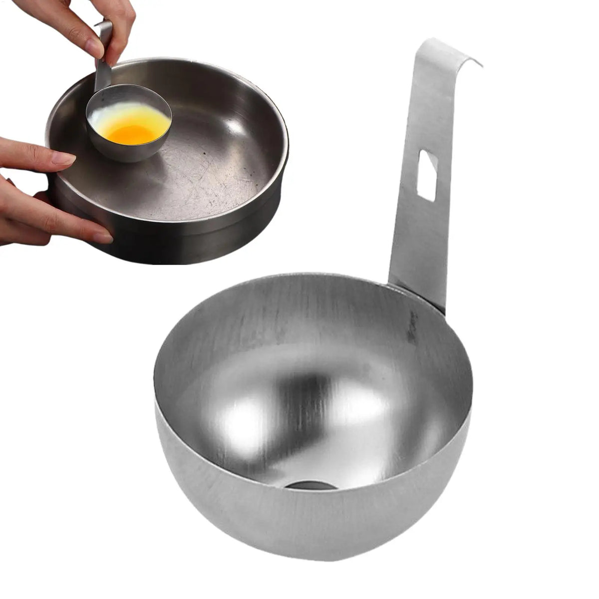 Poached Egg Spoon Hangable Stainless Steel Poacher Round Nonstick