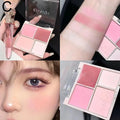 4-Color Matte & Shimmer Blush Palette – Pigmented Long-Lasting