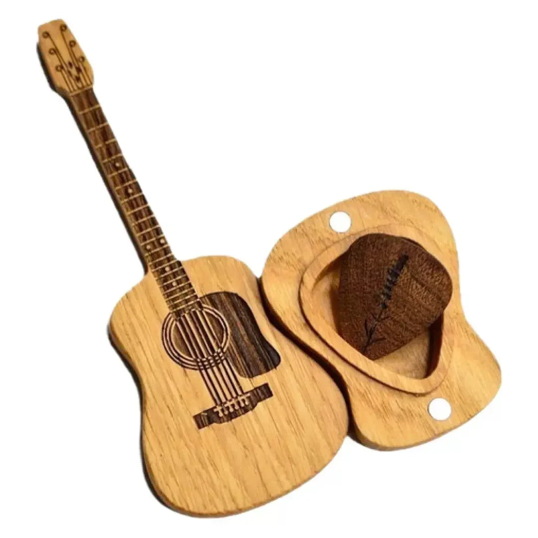 Personalized Wooden Guitar Pick Box Standard Engraved Picks Lovers