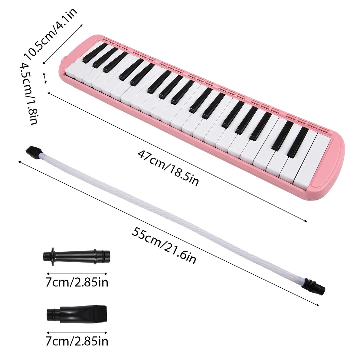 Melodica Air Piano Keyboard 37 Keys Instrument 2 Soft Blow Pipe