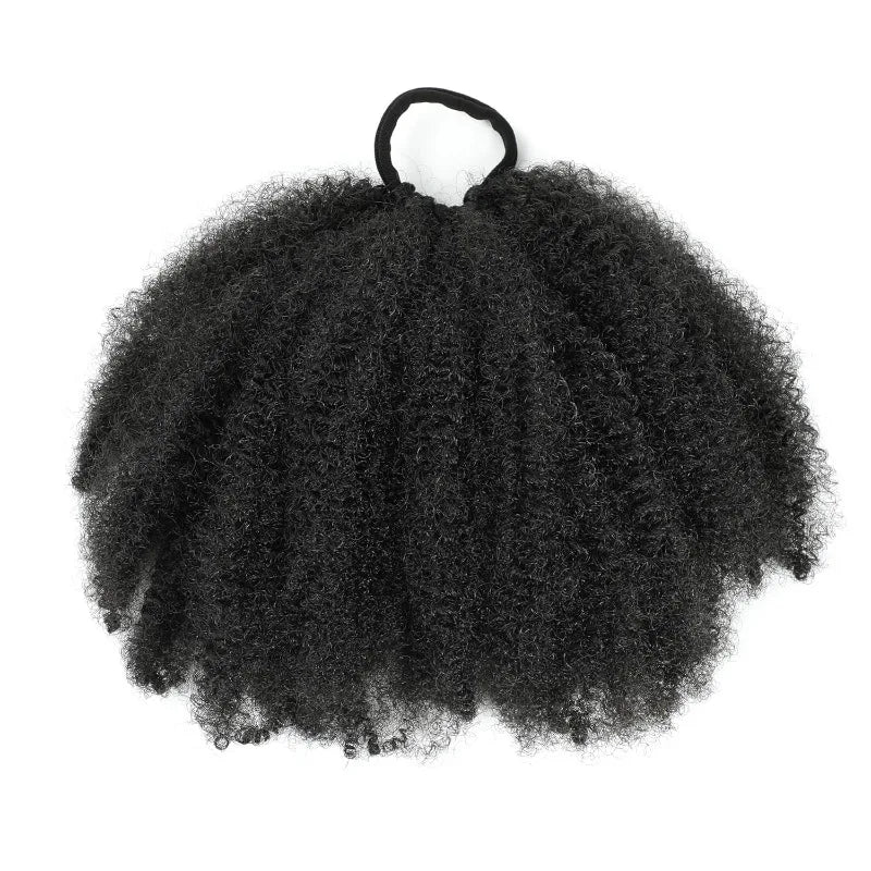 Kids Afro Puff Bun Hair Extension | Curly Synthetic Ponytail