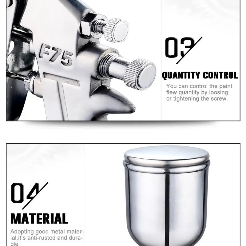 Professional F-75 Spray Gun Nozzle Cup Adjustable Automotive