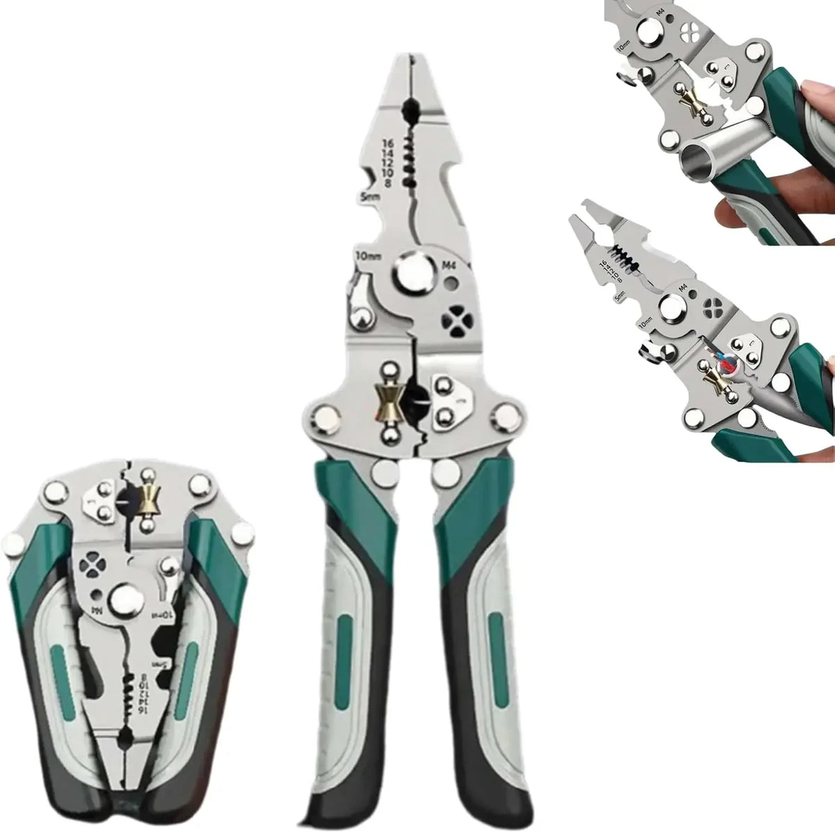 18-in-1 Foldable Wire Stripping & Crimping Pliers Tool